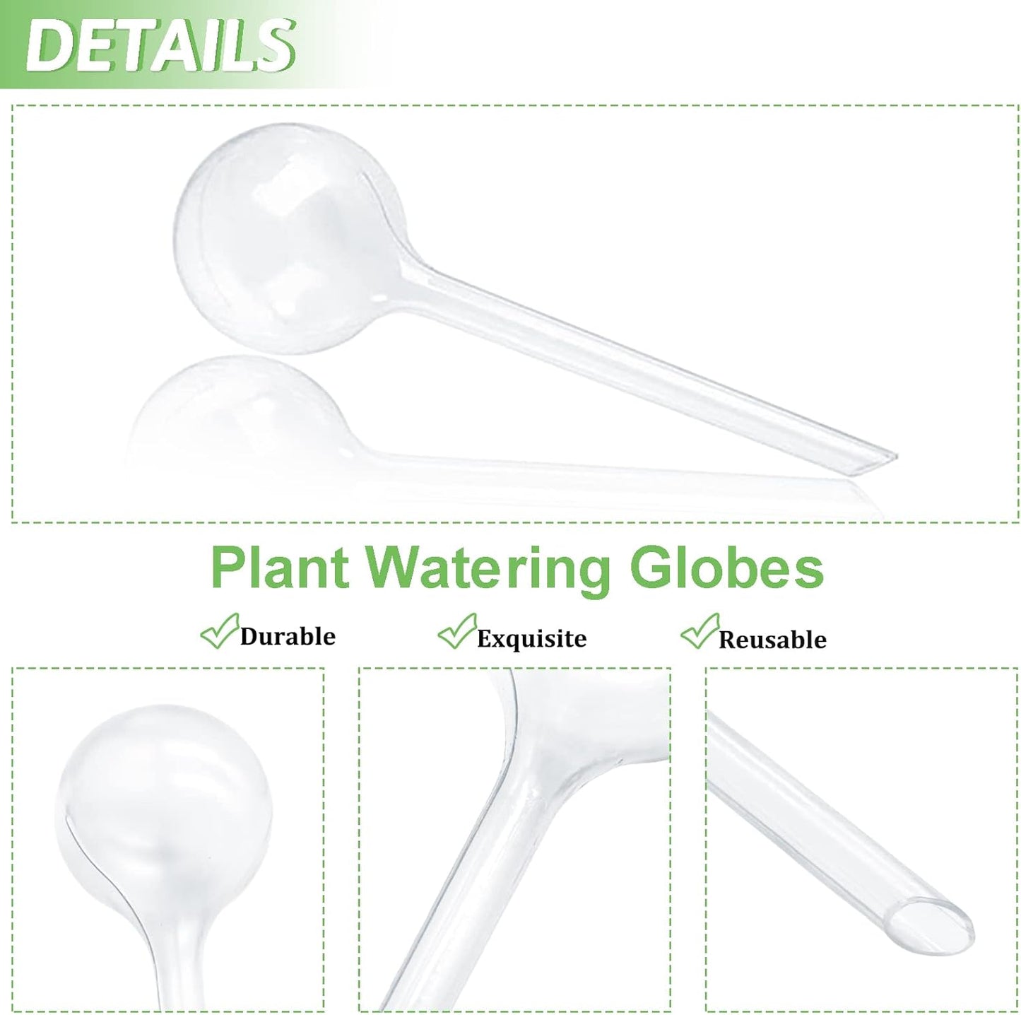 8 Pcs Clear Plant Watering Globes,Plastic Self Watering Bulbs Ball,Garden Water Device for Plant Indoor Outdoor(Small)