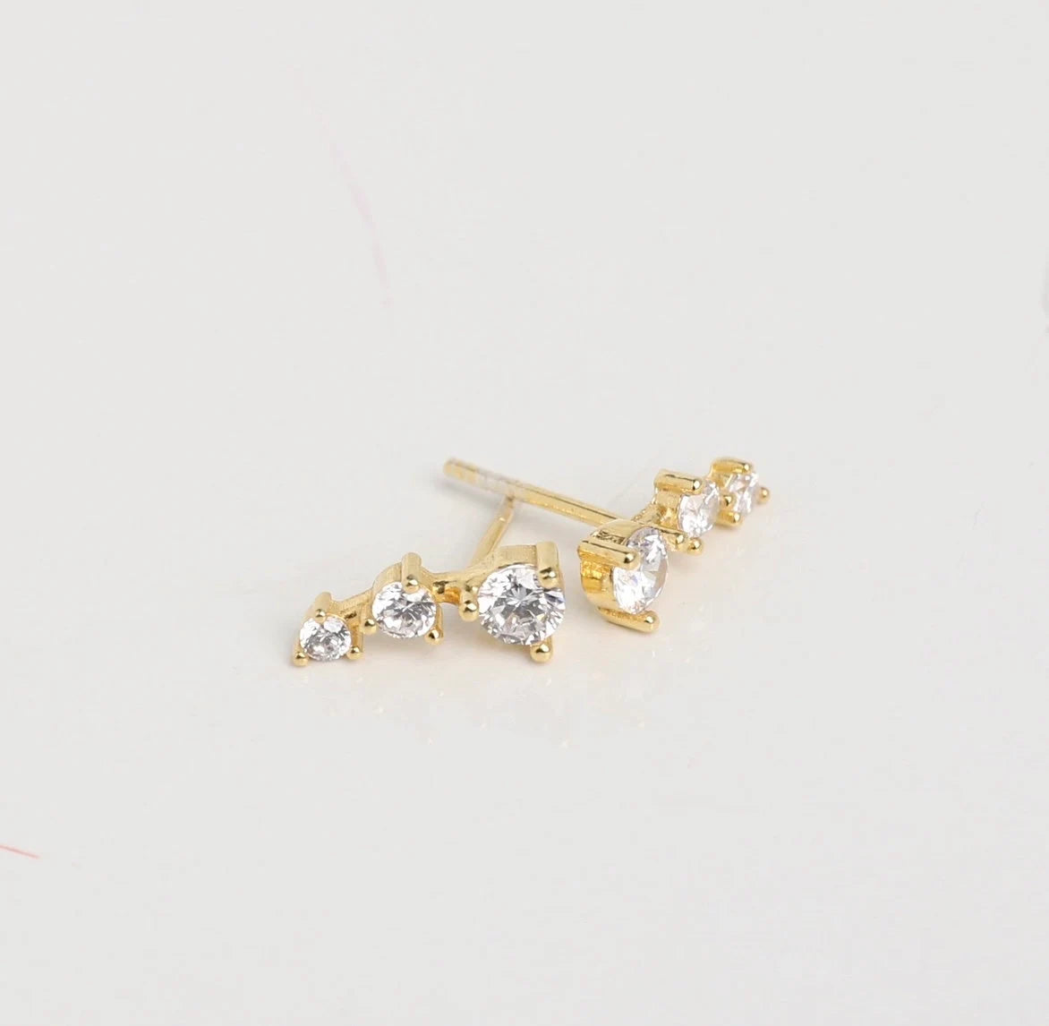 Diamond Stud Earrings,Diamond Ear Climber Earrings,Statement Earrings,Best Friend Birthday Gift,Minimalist Earrings,Jx90