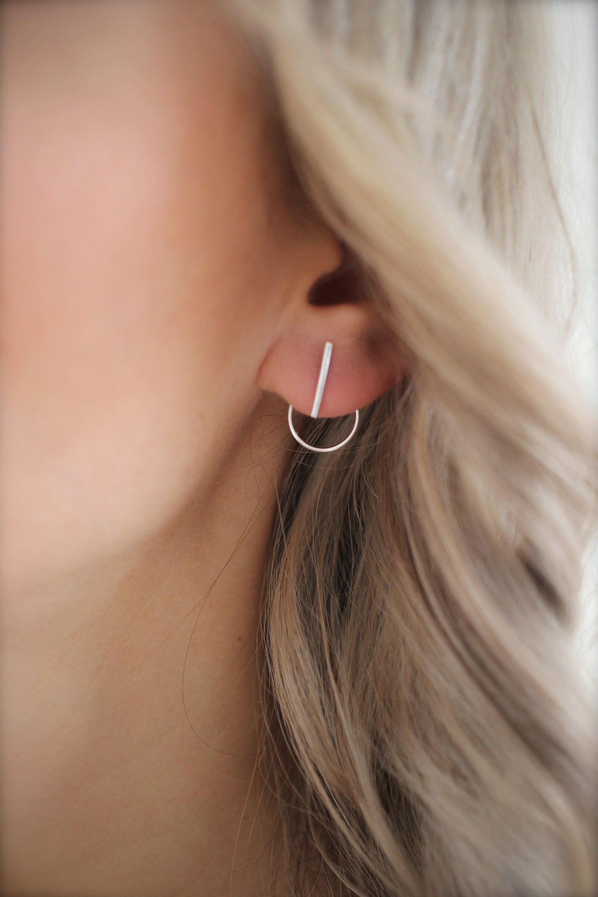 Front Back Earrings • Ear Jacket • Sterling Silver Earrings • Ear Jacket Earrings • Minimal Earrings • Ear Jacket • Silver Earrings • Gift