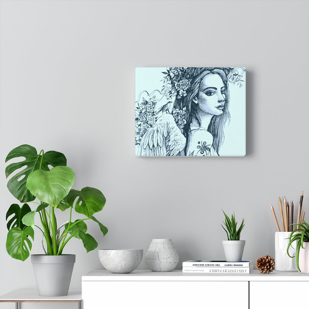 botanical angel canvas