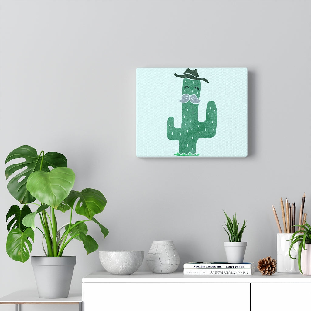 Funny cactus guy canvas