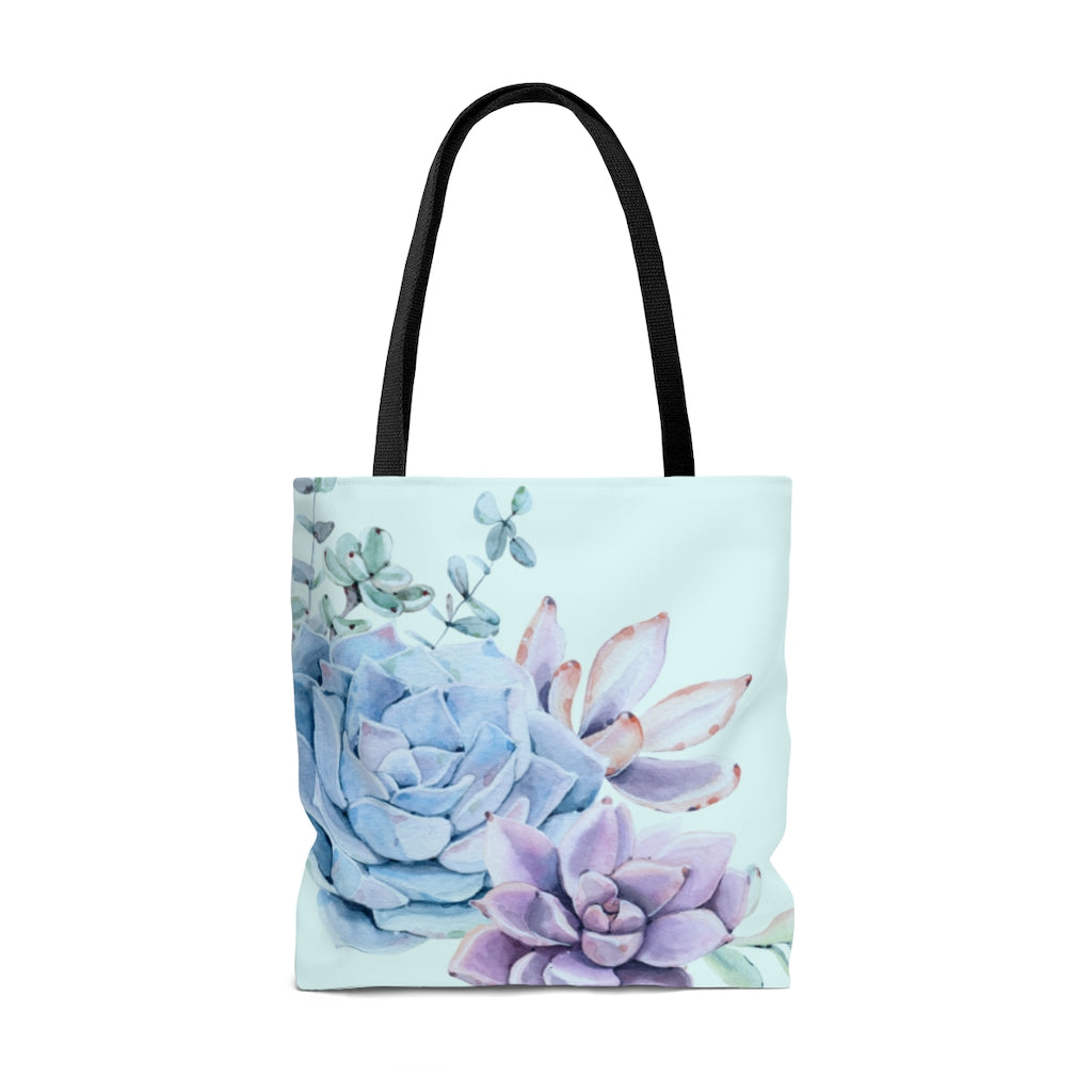 Pastel watercolor succulent tote Bag