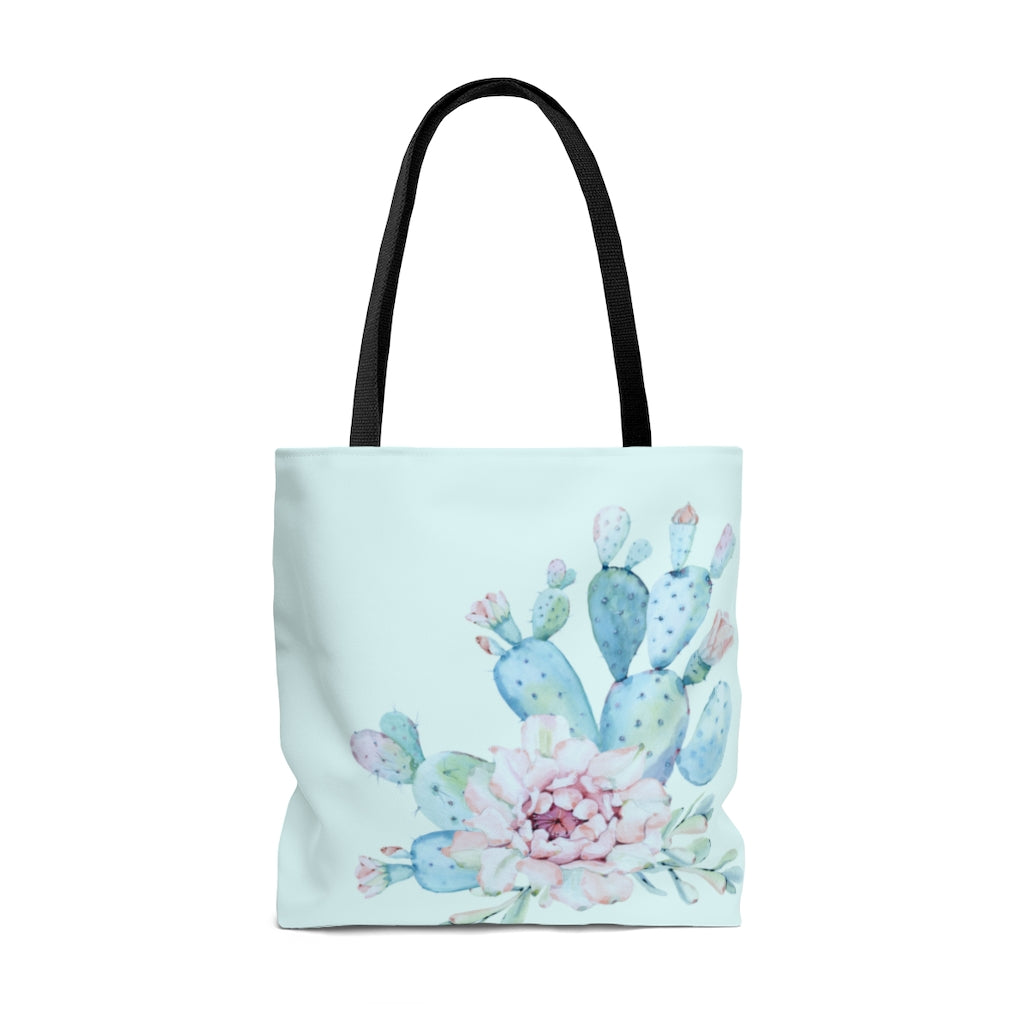 Pastel Watercolor cactus Tote Bag