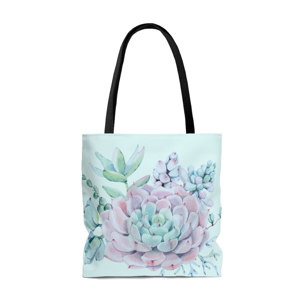 Pastel watercolor succulent Tote Bag