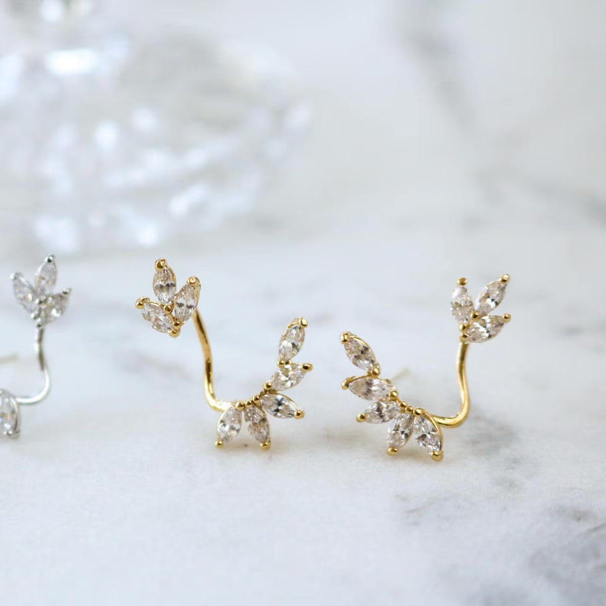 Angel Jacket Earrings - Earring Jacket, Trendy Earrings - Minimal Earring Climber - Wedding Earrings - Bridesmaids Earrings
