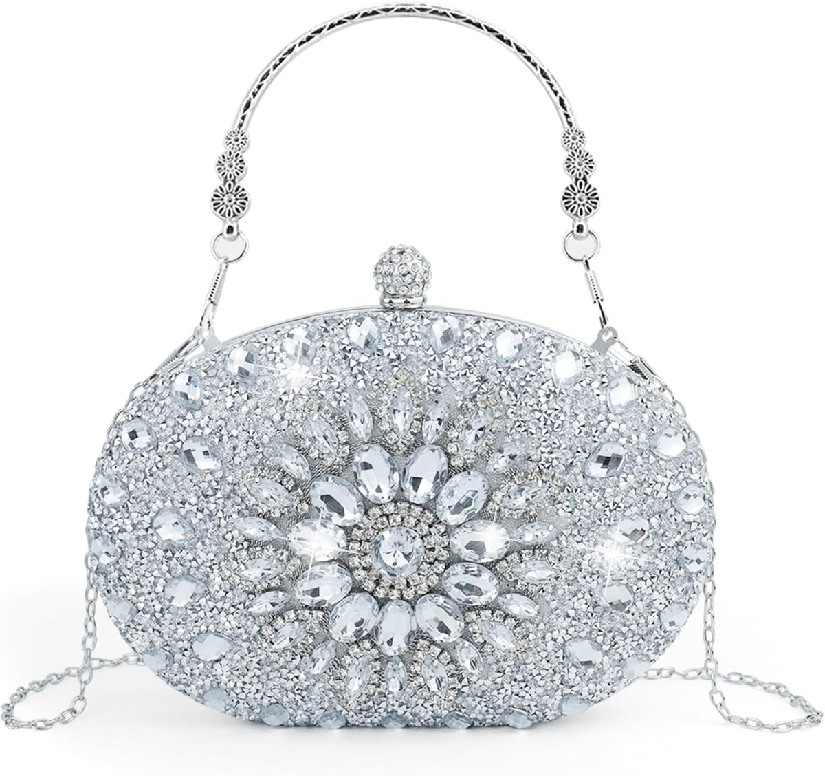 Crystal Clutch Purse Jeweled Purses Rhinestone Clutch for Women Bling Glitter Diamond Bag Purse Evening Bag for Party