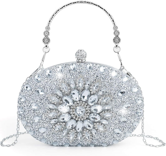 Crystal Clutch Purse Jeweled Purses Rhinestone Clutch for Women Bling Glitter Diamond Bag Purse Evening Bag for Party