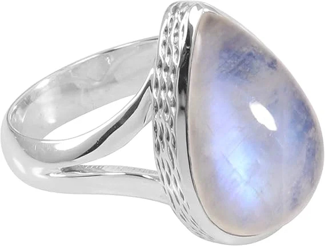 Moonstone Ring Sterling Silver Ring Handmade Ring Statement Ring for Women