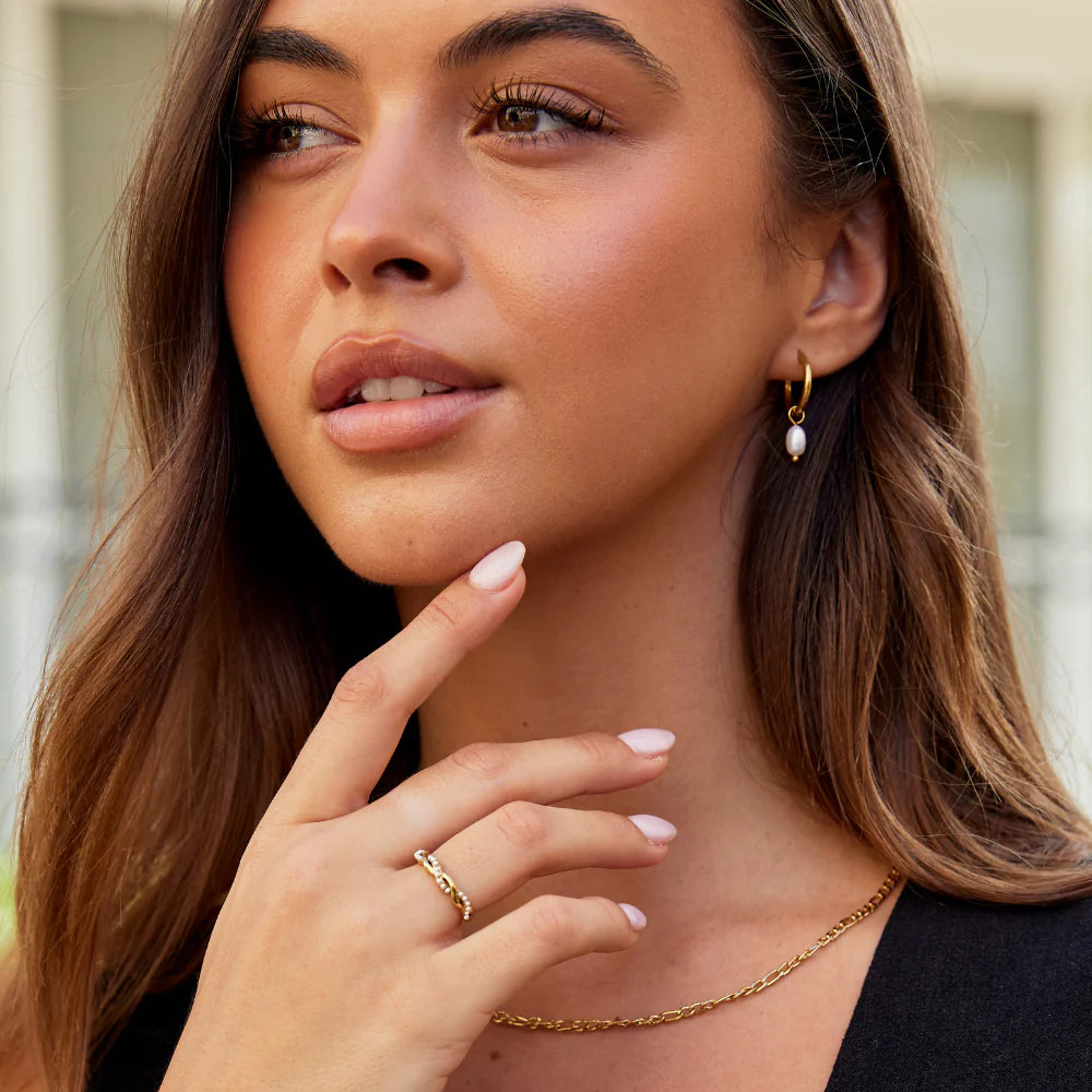 Freshwater Pearl Bella Hoop Earrings
