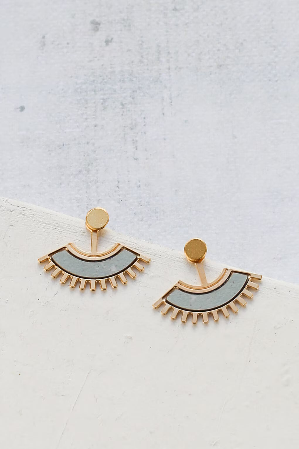 Kinshasa Ear Jackets, Tribal Ear Jackets, Boho Ear Jackets, FORMICA® Ear Jackets, Gold Ear Jackets, Bohemian Ear Jackets,