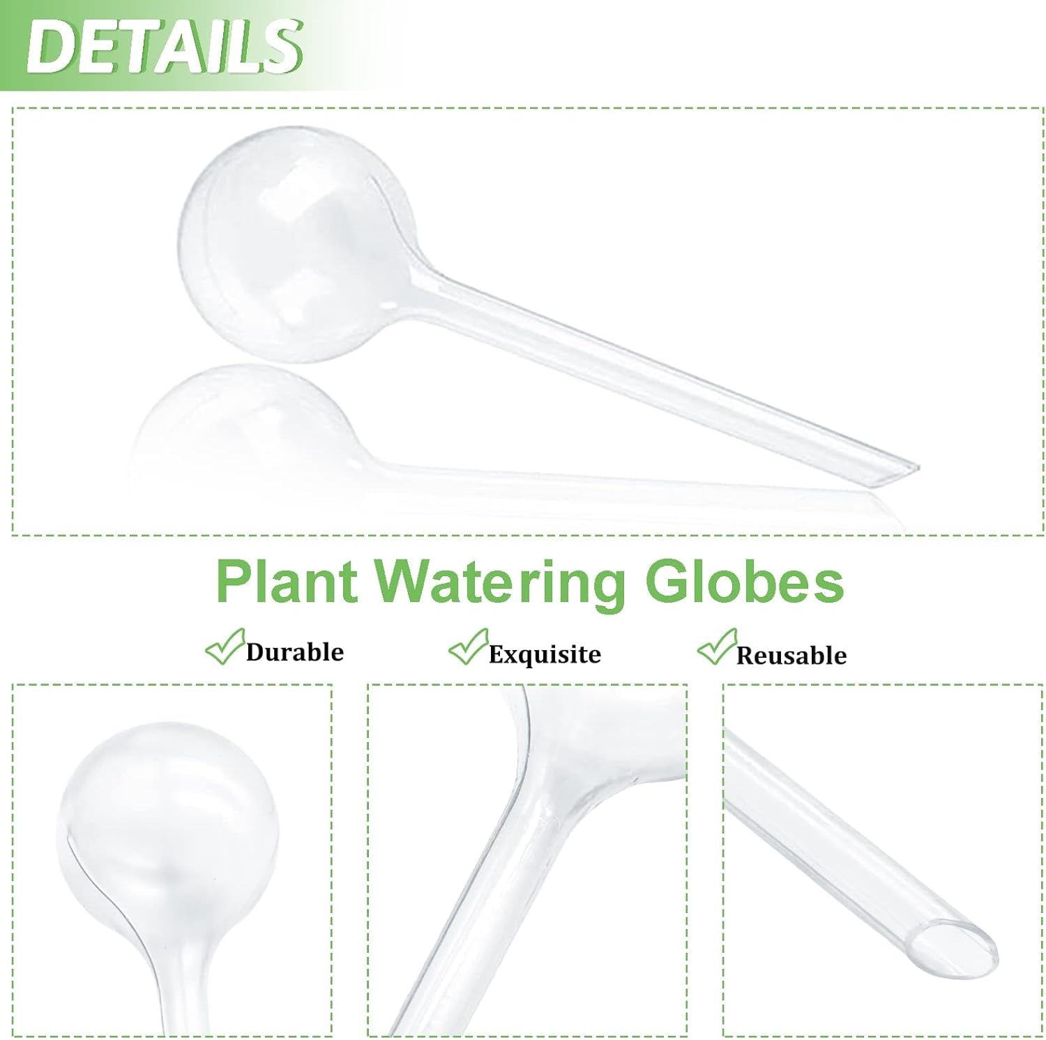 8 Pcs Clear Plant Watering Globes,Plastic Self Watering Bulbs Ball,Garden Water Device for Plant Indoor Outdoor(Small)