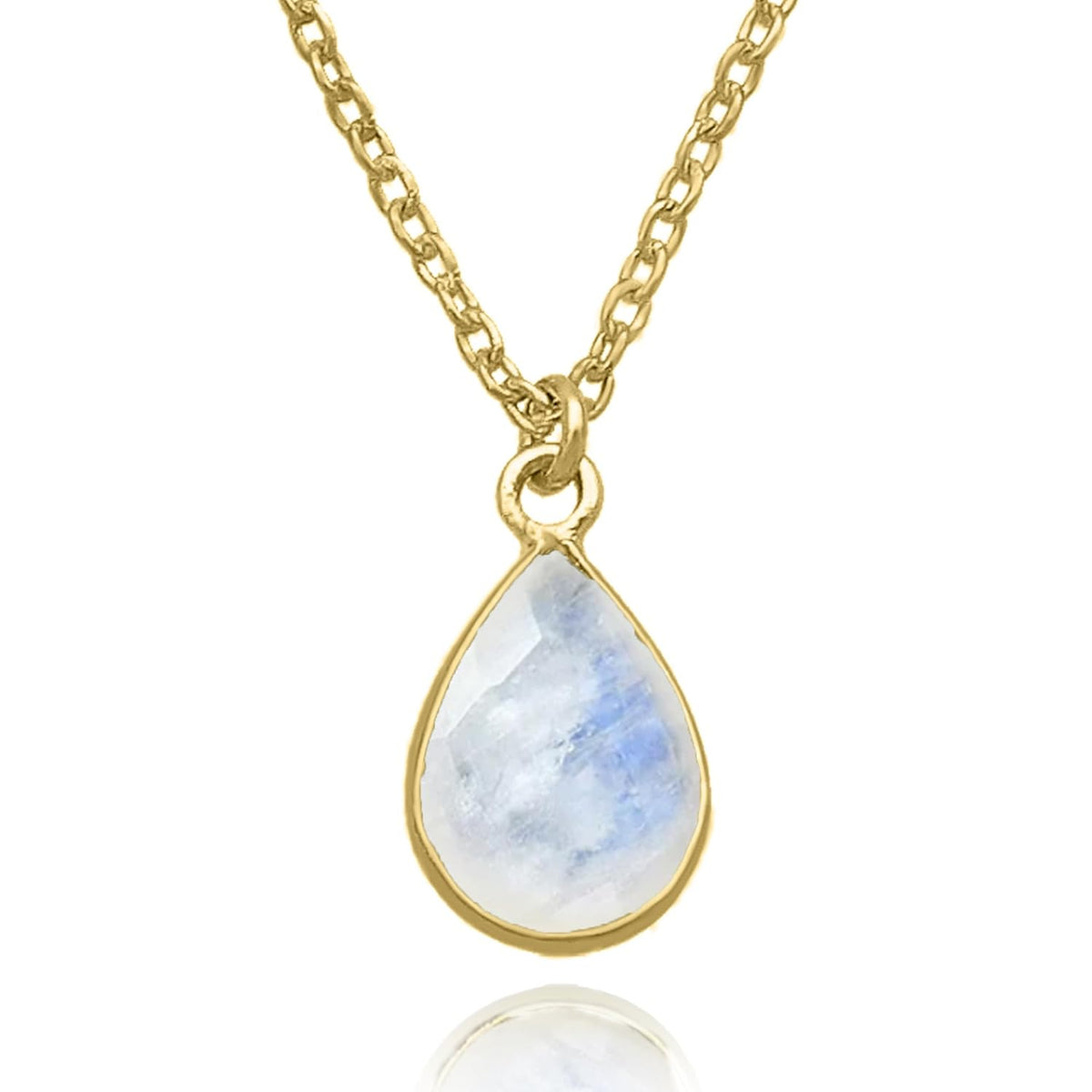 Moonstone Necklace for Women, Premium Gold Pear Drop Necklaces - Tarnish Free 18K Gold Plated Certified S925 Classic Statement Necklace Gold Jewelry for Women - Mothers Day Gifts for Mom Wife