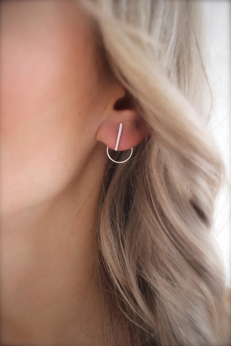 Front Back Earrings • Ear Jacket • Sterling Silver Earrings • Ear Jacket Earrings • Minimal Earrings • Ear Jacket • Silver Earrings • Gift