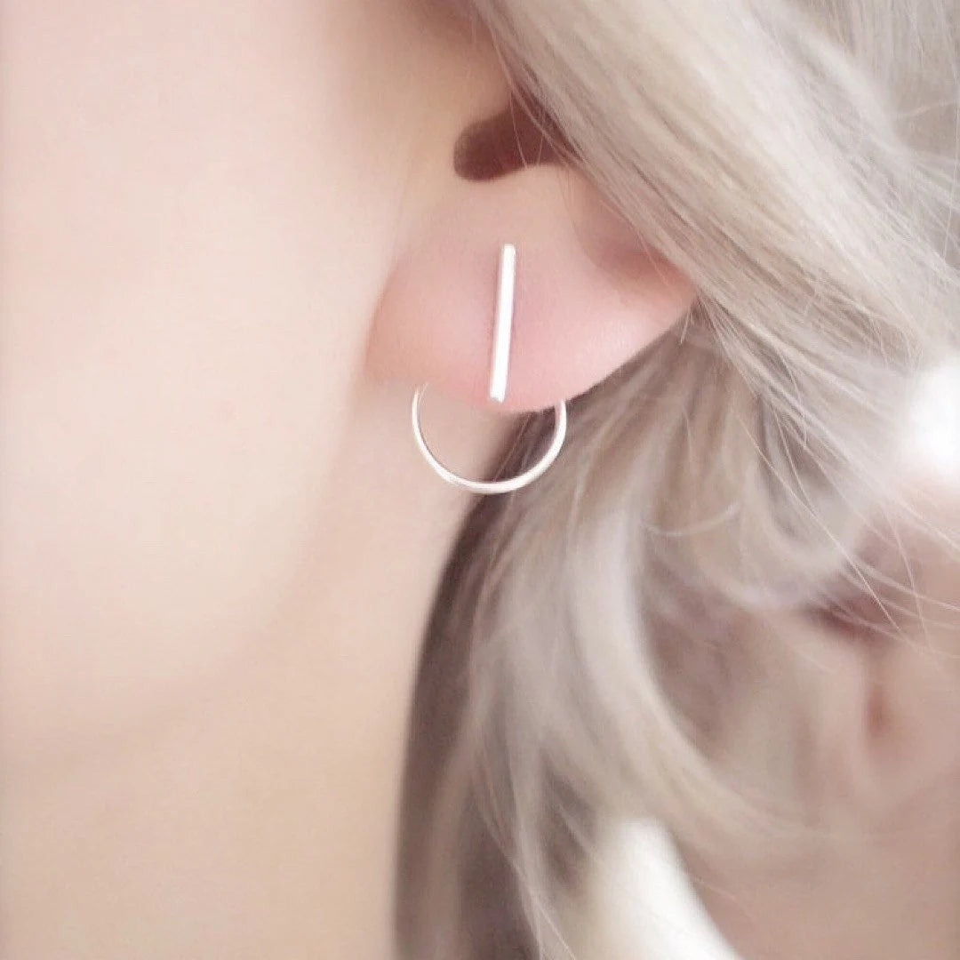 Front Back Earrings • Ear Jacket • Sterling Silver Earrings • Ear Jacket Earrings • Minimal Earrings • Ear Jacket • Silver Earrings • Gift
