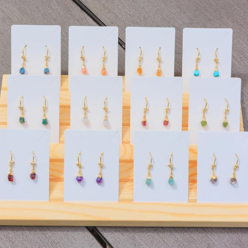 Aquamarine Earrings for Women Raw Stone Dangle Drop Shape - 18K Gold Plated, Certified 925 Sterling Silver Earring - Hypoallergenic Gold Jewelry for Women, Mothers Day Gifts, Birthday Gifts for Women