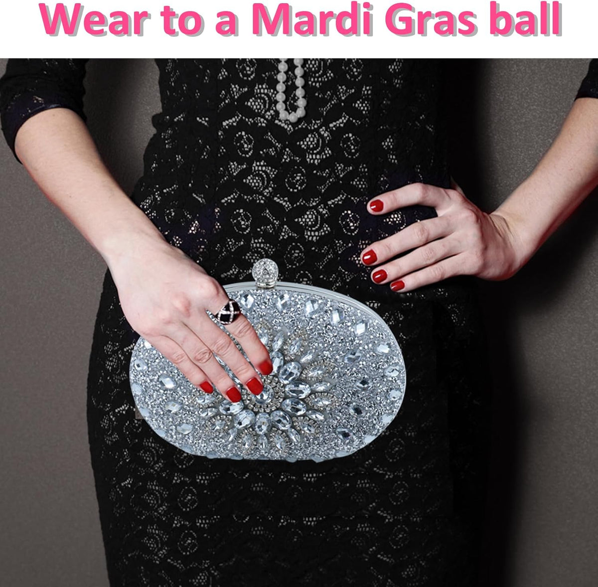 Crystal Clutch Purse Jeweled Purses Rhinestone Clutch for Women Bling Glitter Diamond Bag Purse Evening Bag for Party