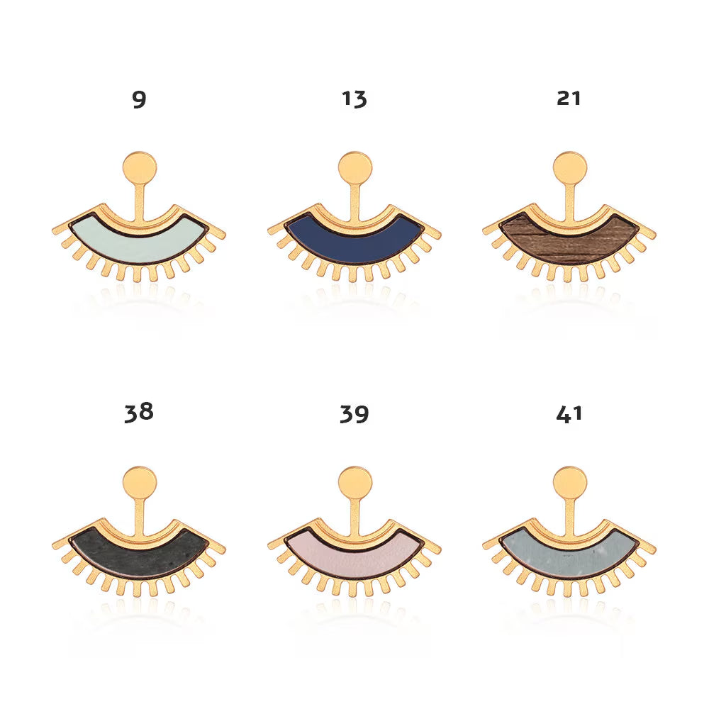 Kinshasa Ear Jackets, Tribal Ear Jackets, Boho Ear Jackets, FORMICA® Ear Jackets, Gold Ear Jackets, Bohemian Ear Jackets,