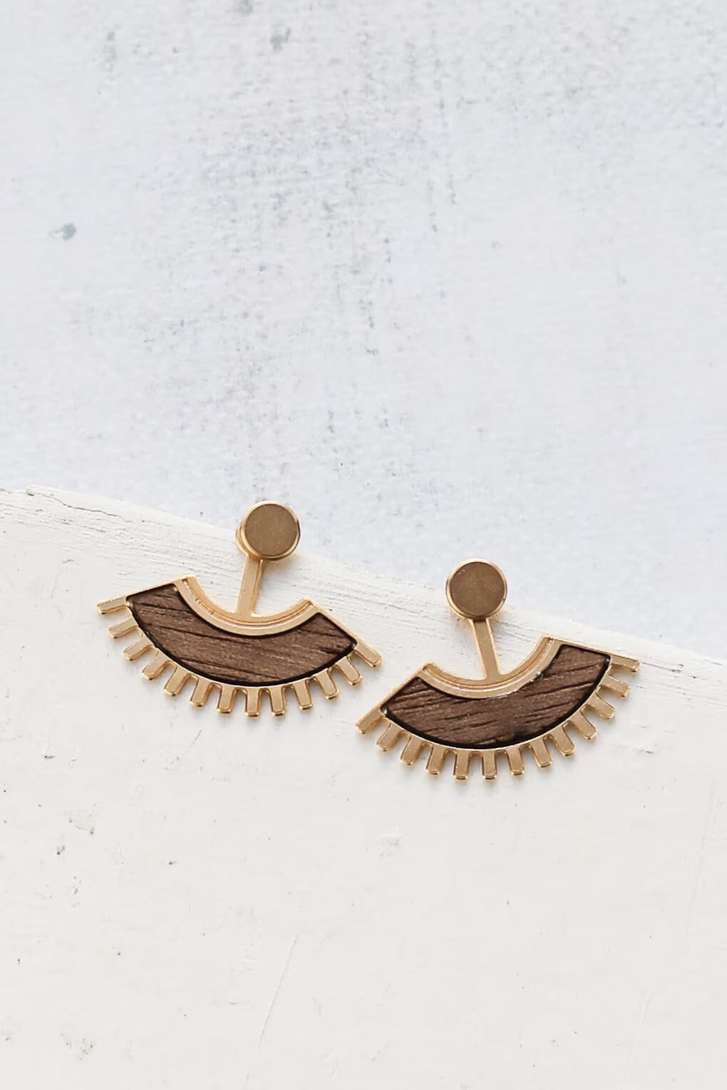 Kinshasa Ear Jackets, Tribal Ear Jackets, Boho Ear Jackets, FORMICA® Ear Jackets, Gold Ear Jackets, Bohemian Ear Jackets,
