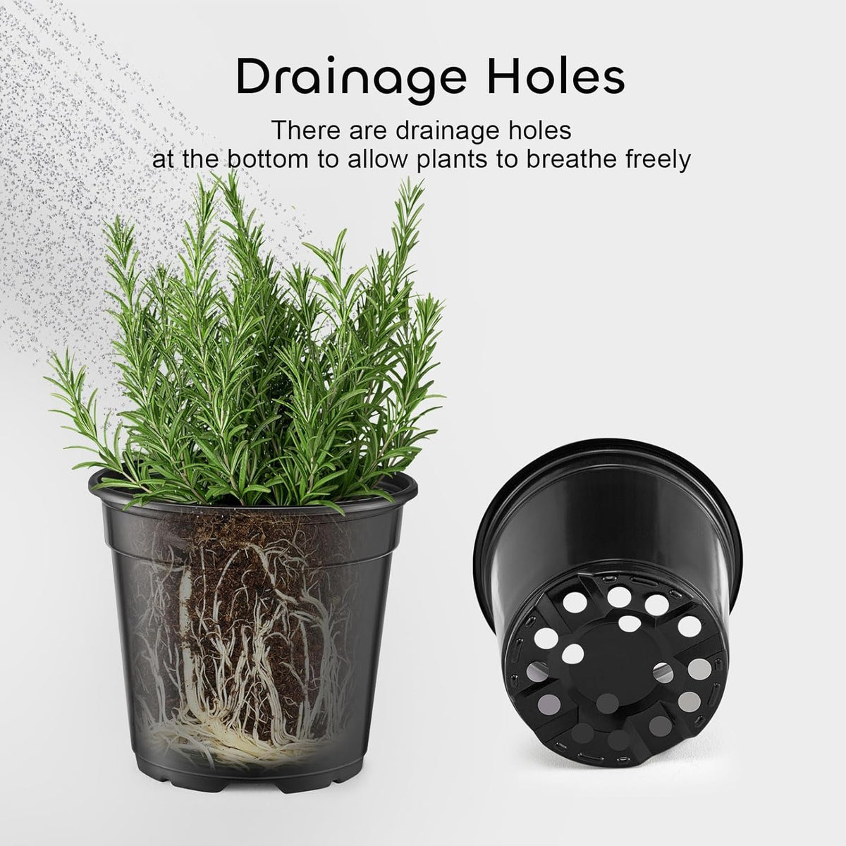 Nursery Pots with Drainage Holes Pack of 24 Pcs 3.5/4.5/5.5/6.5 Inch and Plant Label Flexible Seedling Pots Seed Starting Planter for Indoor Outdoor Flowers Succulents Cactus