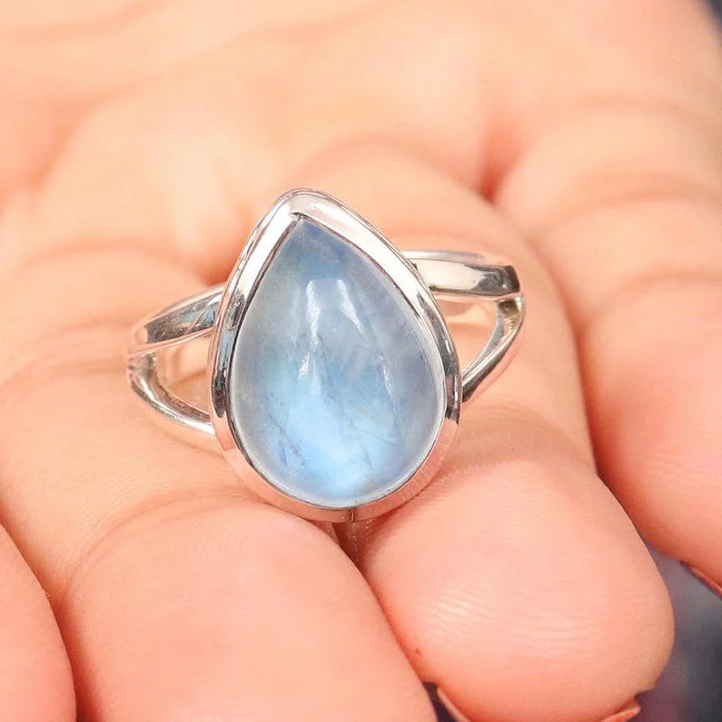 Moonstone Ring Sterling Silver Ring Handmade Ring Statement Ring for Women