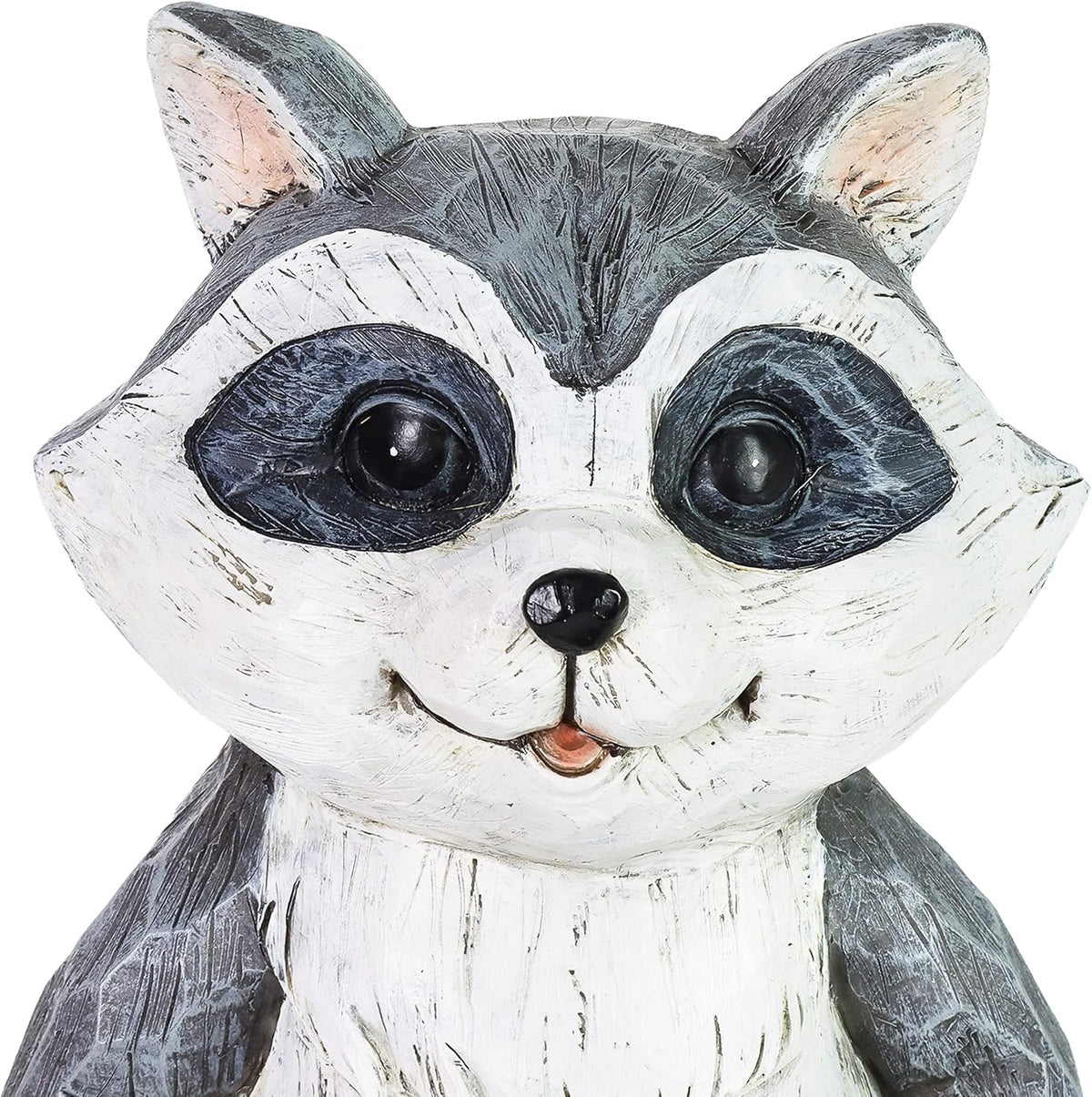 Garden Sculpture, Raccoon Solar Garden Statue with 2 Jars, 16 LED Firefly Lights, Outdoor Garden Decoration, 7.5 X 9 X 10.5 Inch