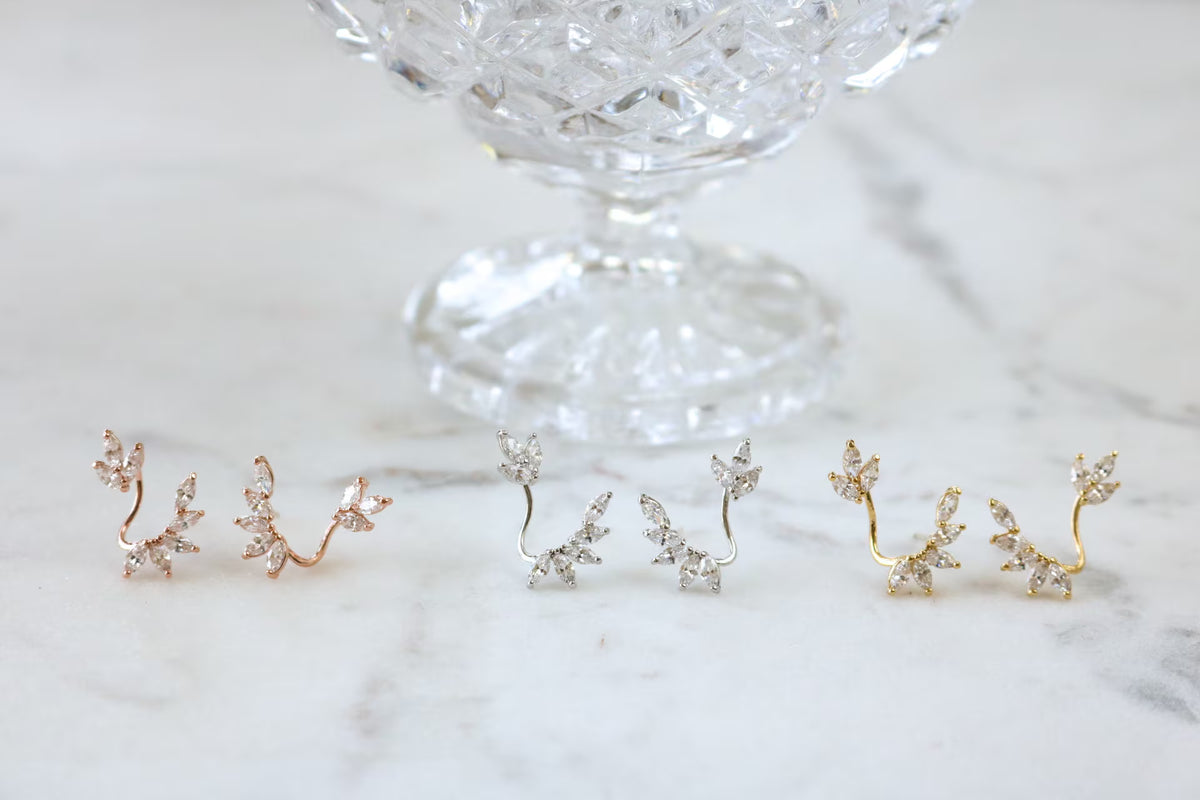 Angel Jacket Earrings - Earring Jacket, Trendy Earrings - Minimal Earring Climber - Wedding Earrings - Bridesmaids Earrings