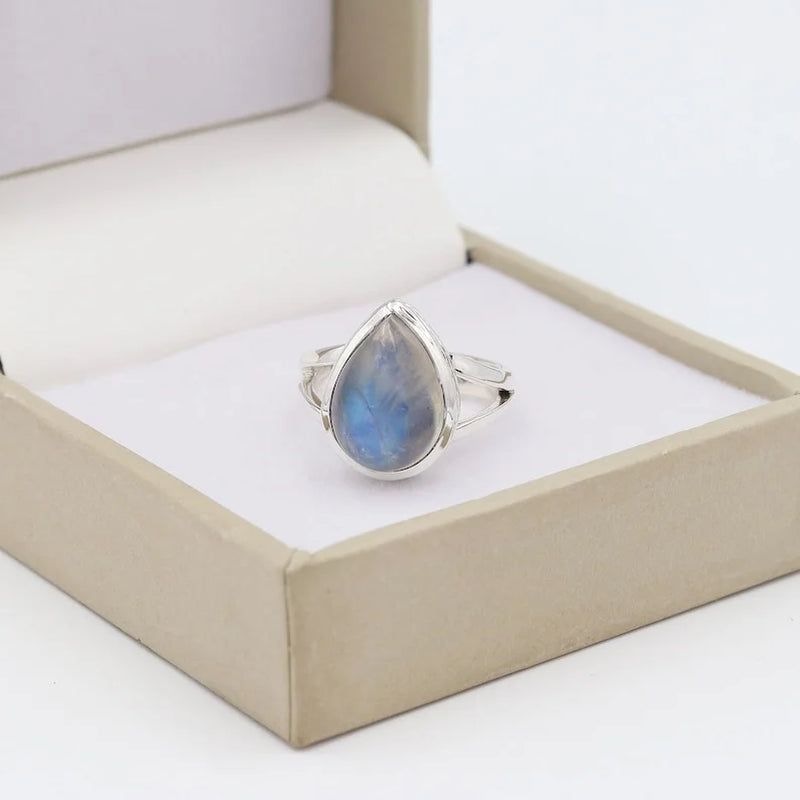 Moonstone Ring Sterling Silver Ring Handmade Ring Statement Ring for Women