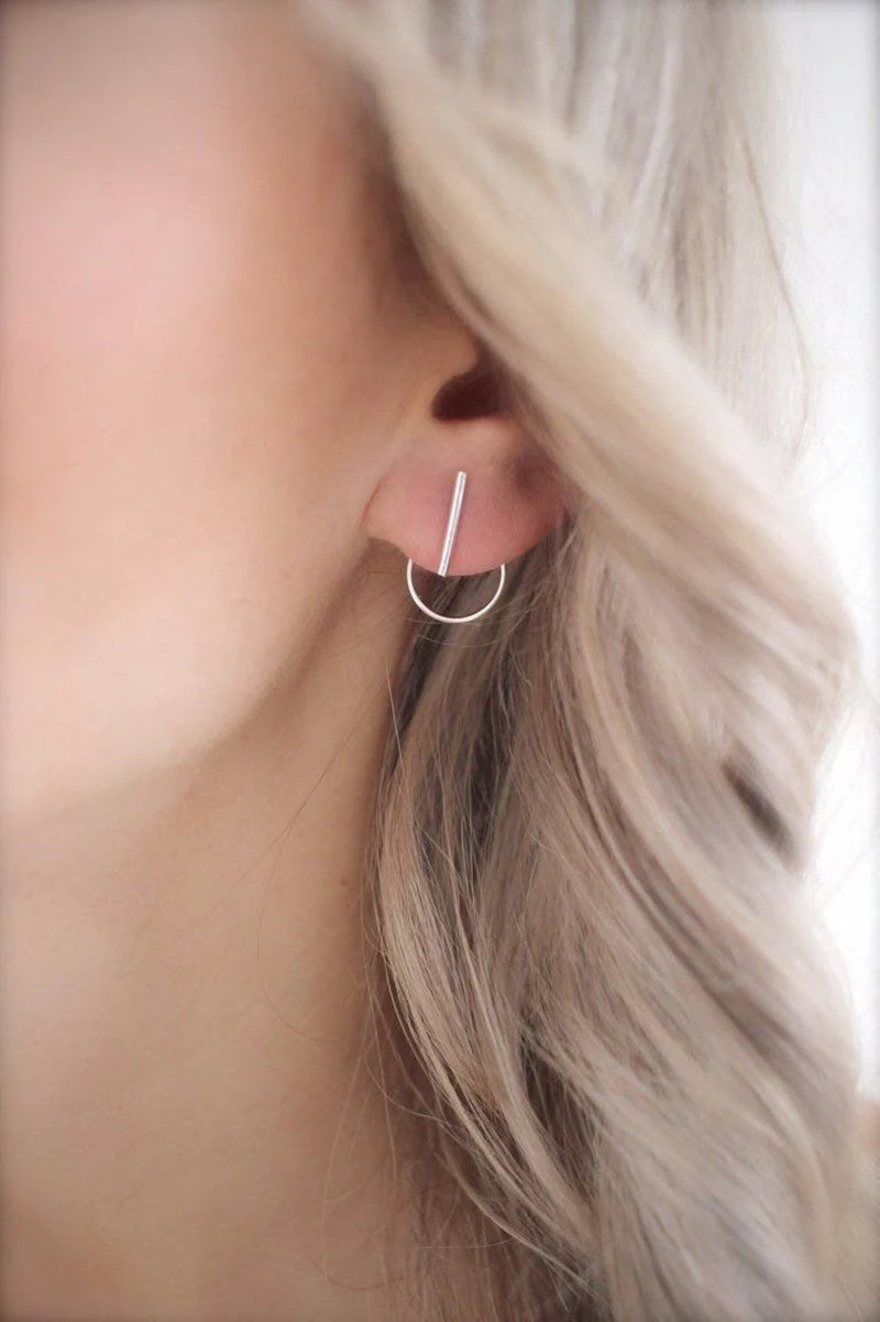 Front Back Earrings • Ear Jacket • Sterling Silver Earrings • Ear Jacket Earrings • Minimal Earrings • Ear Jacket • Silver Earrings • Gift