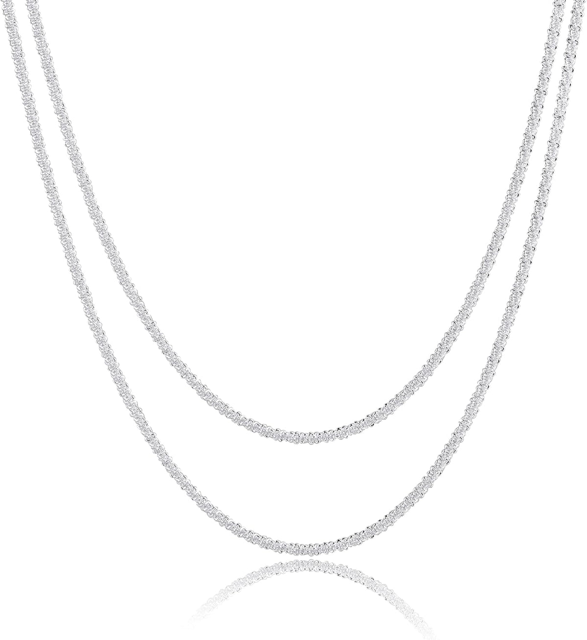 Herringbone Choker Necklace Set Double Layer Snake Chain Herringbone Chain Necklace Layering Necklace Set Cuban Chain Necklace for Women