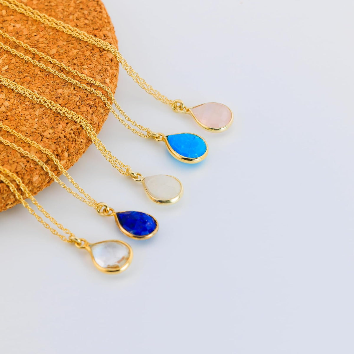 Moonstone Necklace for Women, Premium Gold Pear Drop Necklaces - Tarnish Free 18K Gold Plated Certified S925 Classic Statement Necklace Gold Jewelry for Women - Mothers Day Gifts for Mom Wife