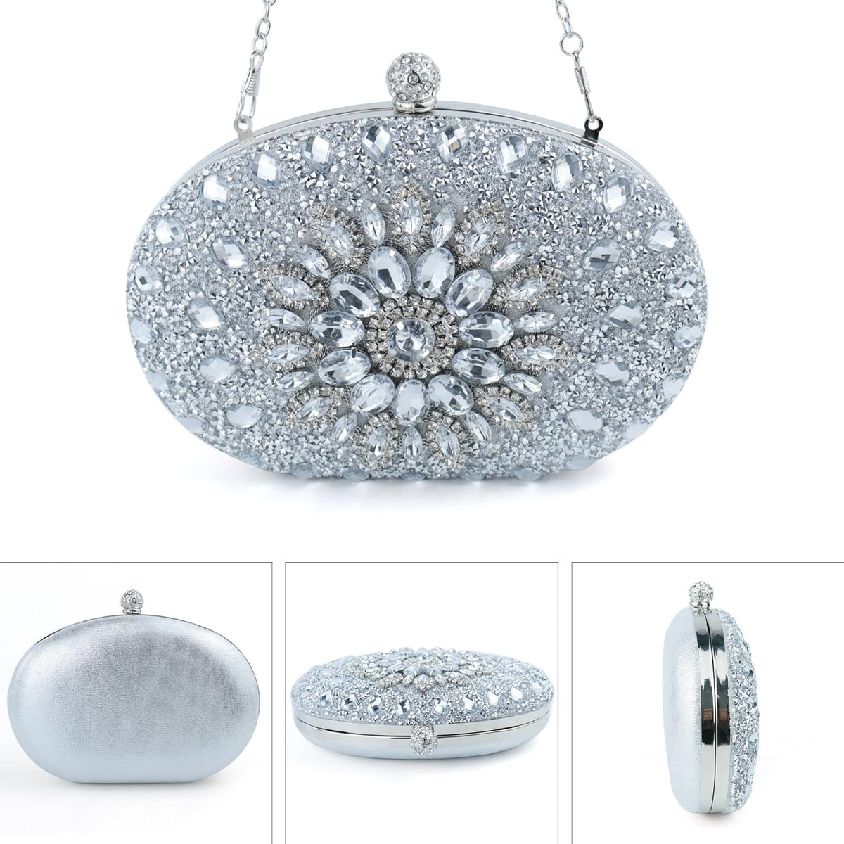 Crystal Clutch Purse Jeweled Purses Rhinestone Clutch for Women Bling Glitter Diamond Bag Purse Evening Bag for Party