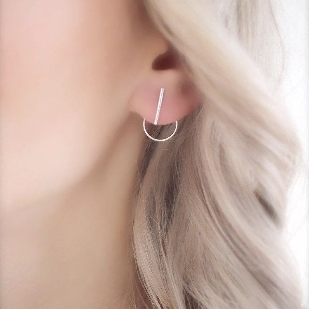 Front Back Earrings • Ear Jacket • Sterling Silver Earrings • Ear Jacket Earrings • Minimal Earrings • Ear Jacket • Silver Earrings • Gift
