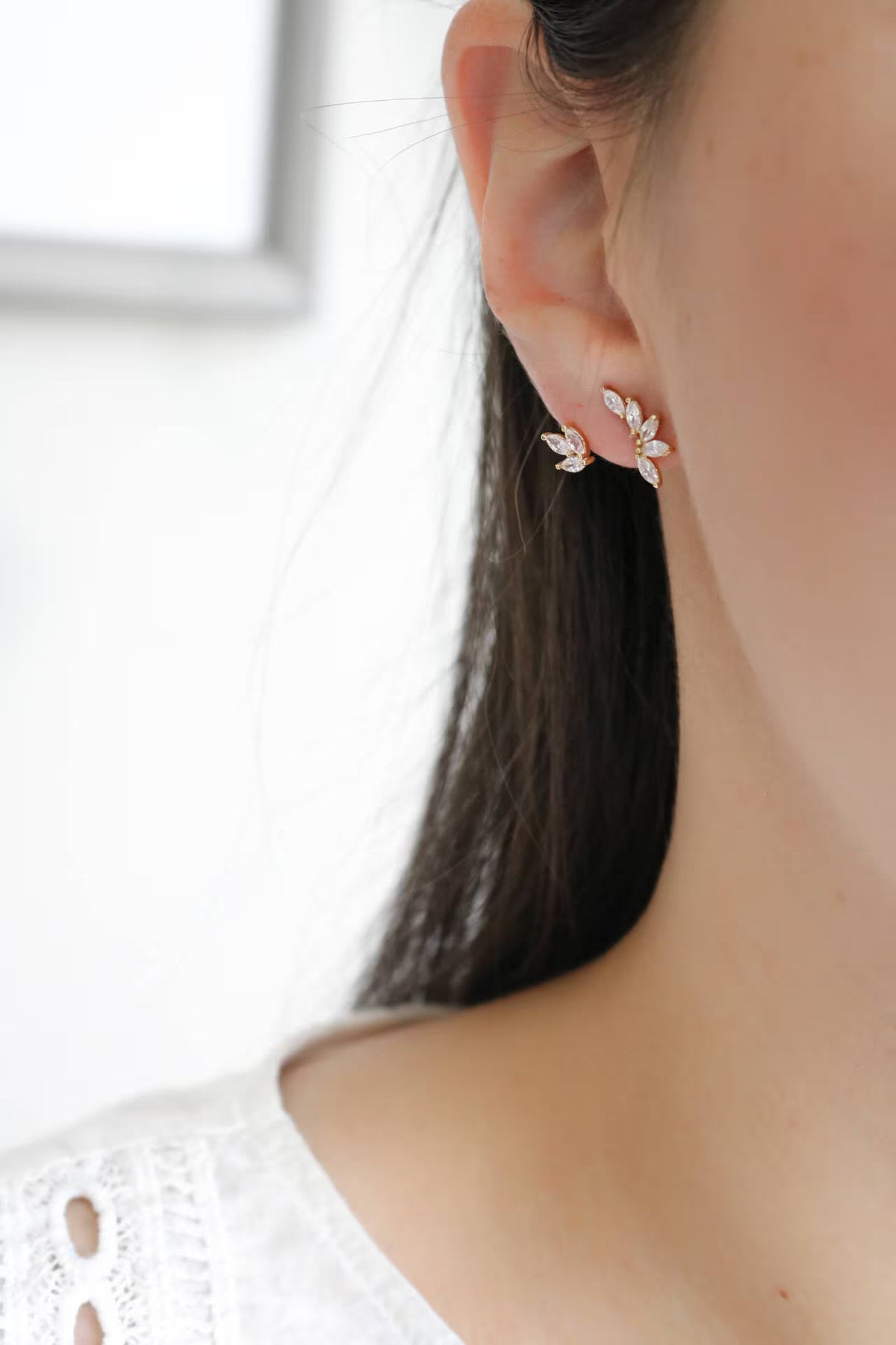Angel Jacket Earrings - Earring Jacket, Trendy Earrings - Minimal Earring Climber - Wedding Earrings - Bridesmaids Earrings