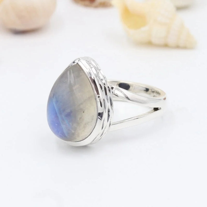 Moonstone Ring Sterling Silver Ring Handmade Ring Statement Ring for Women