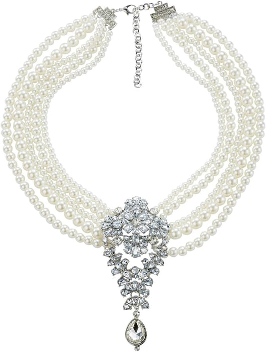 Long Tassel Chunky Boho Coin Statement Necklace for Women Silver