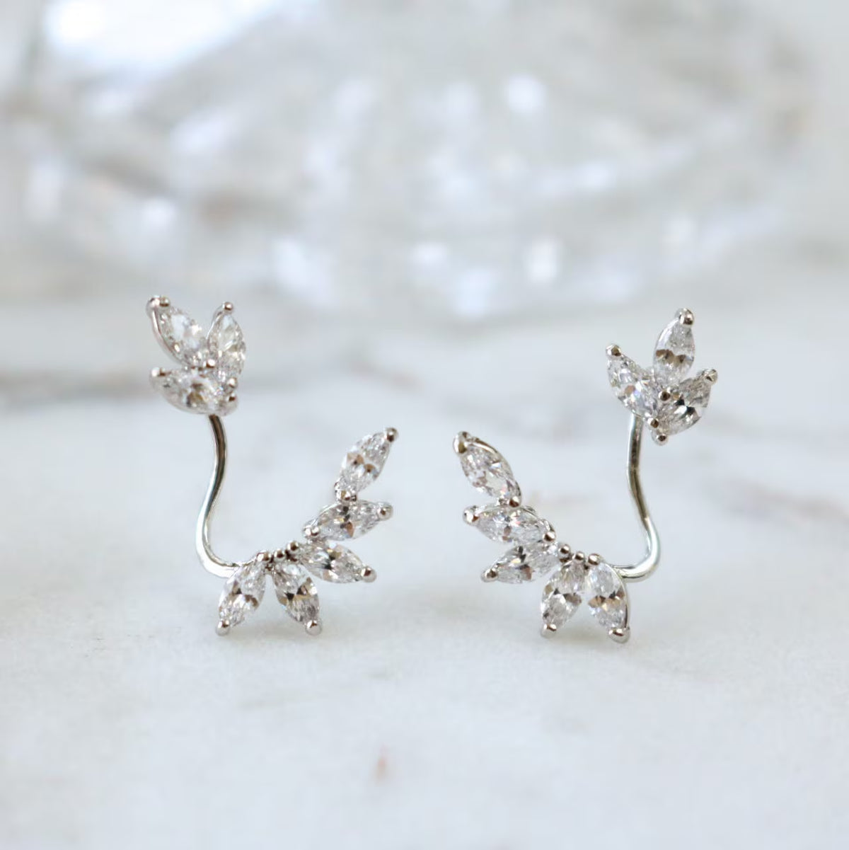 Angel Jacket Earrings - Earring Jacket, Trendy Earrings - Minimal Earring Climber - Wedding Earrings - Bridesmaids Earrings