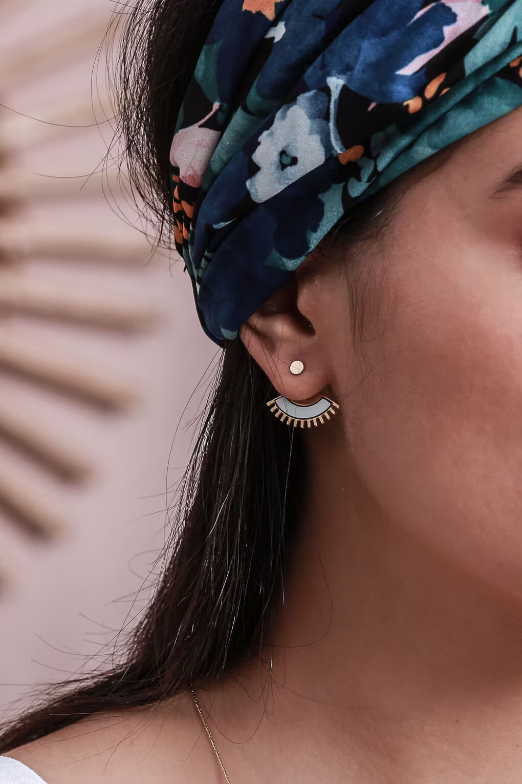 Kinshasa Ear Jackets, Tribal Ear Jackets, Boho Ear Jackets, FORMICA® Ear Jackets, Gold Ear Jackets, Bohemian Ear Jackets,