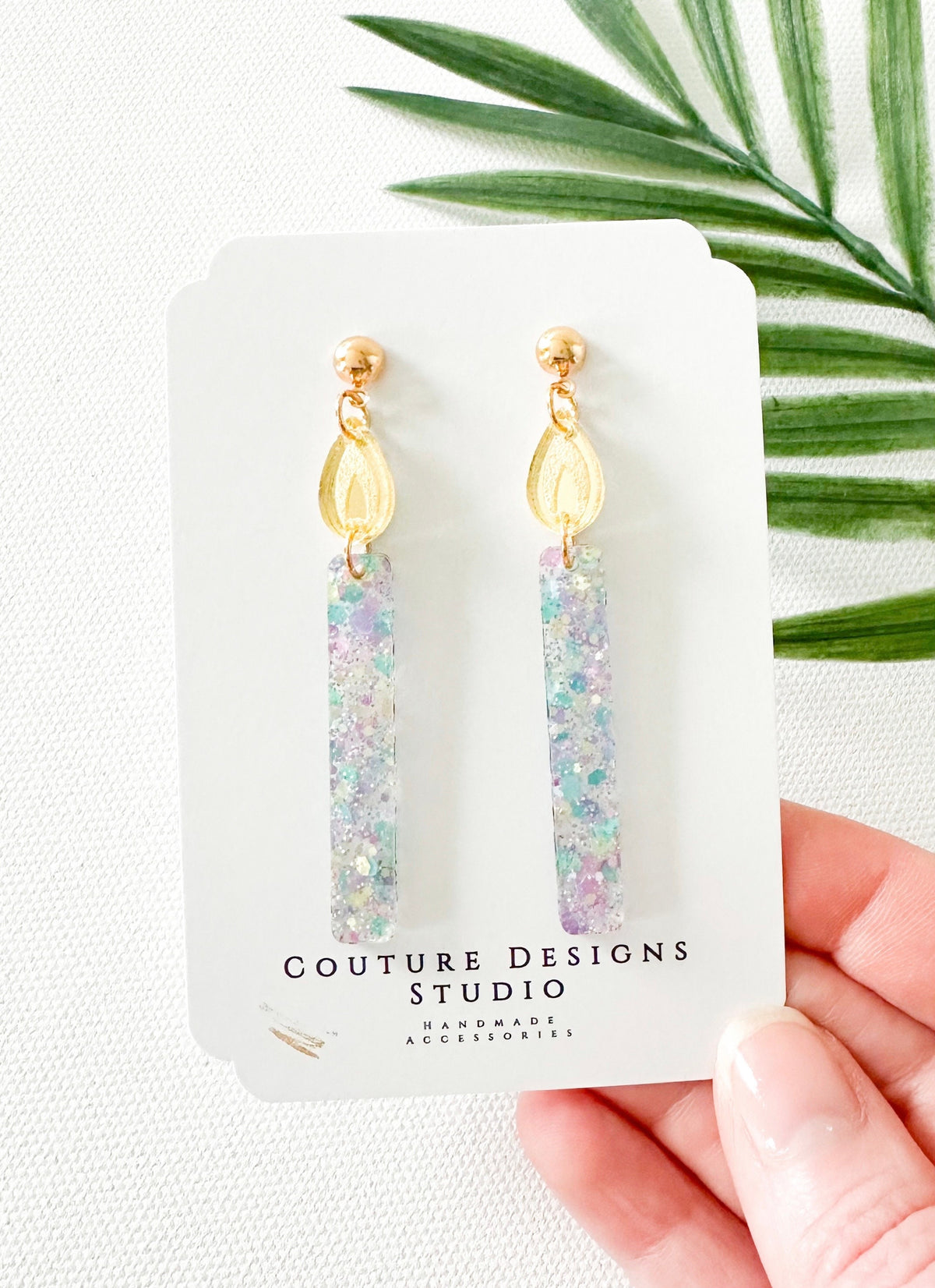 Birthday Candle Earrings | Pastel Glitter Birthday Earrings | Birthday Candle Earrings | Confetti Birthday Earrings