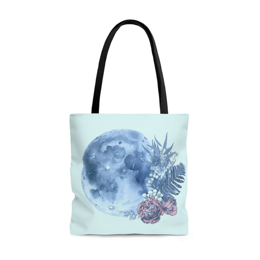 Moon with flowers Tote Bag