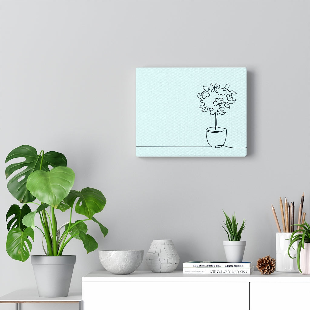 Simple Plant line art canvas