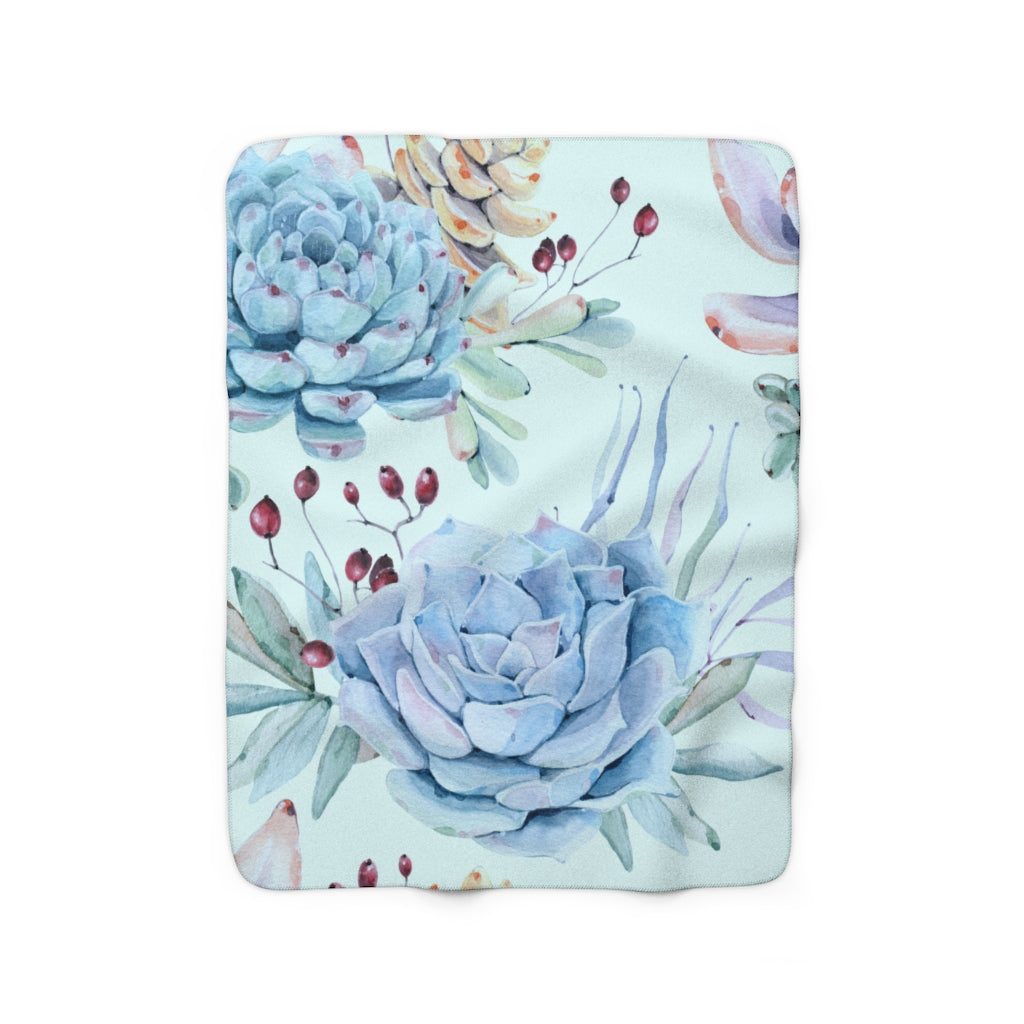 Sherpa Fleece Succulent Blanket