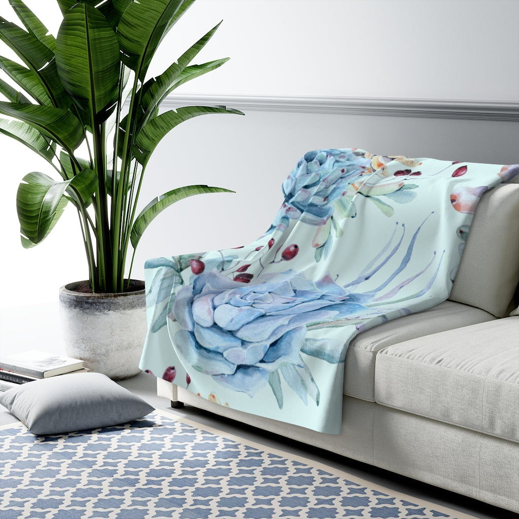 Sherpa Fleece Succulent Blanket