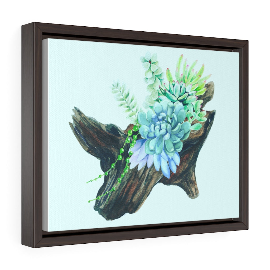 Succulent on a log Canvas