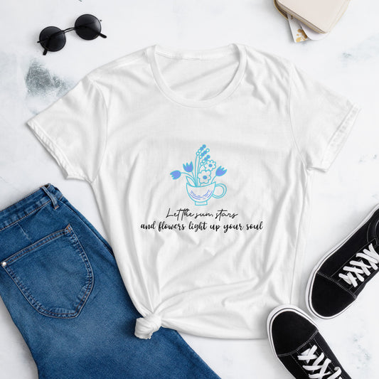 Sun, stars and flowers t-shirt